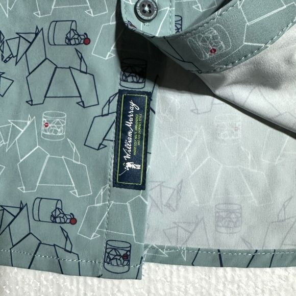 William Murray Scotch Blend Button Down Shirt Carolina Blue Scottie Size XL NWT - Picture 7 of 14